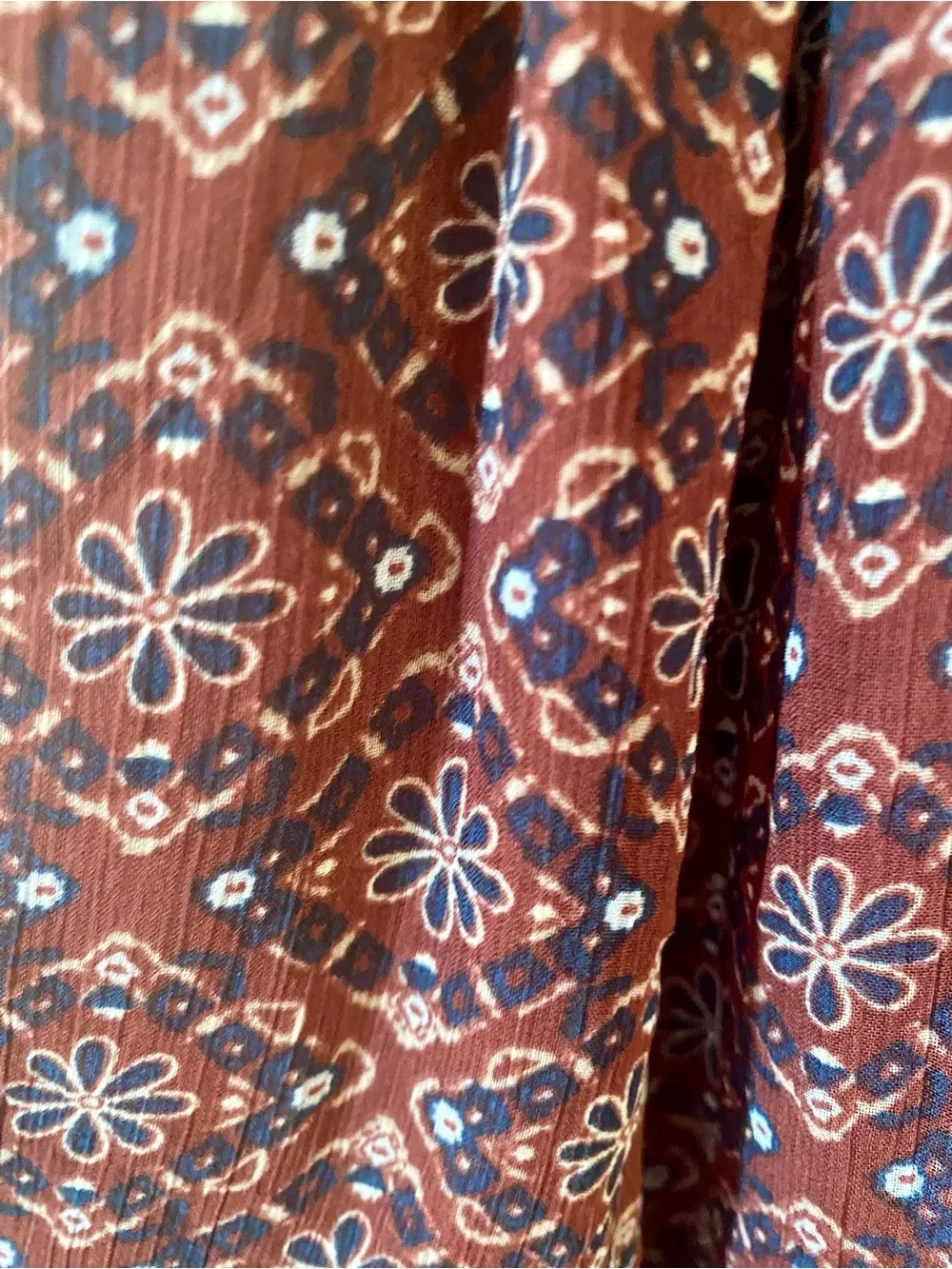 Abercrombie & Fitch Boho Sheer Overlay Maxi Dress Open Back Smocked Burgundy S